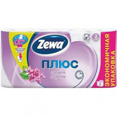 Туалетная бумага Zewa Plus 2-х слойная сирень 8шт